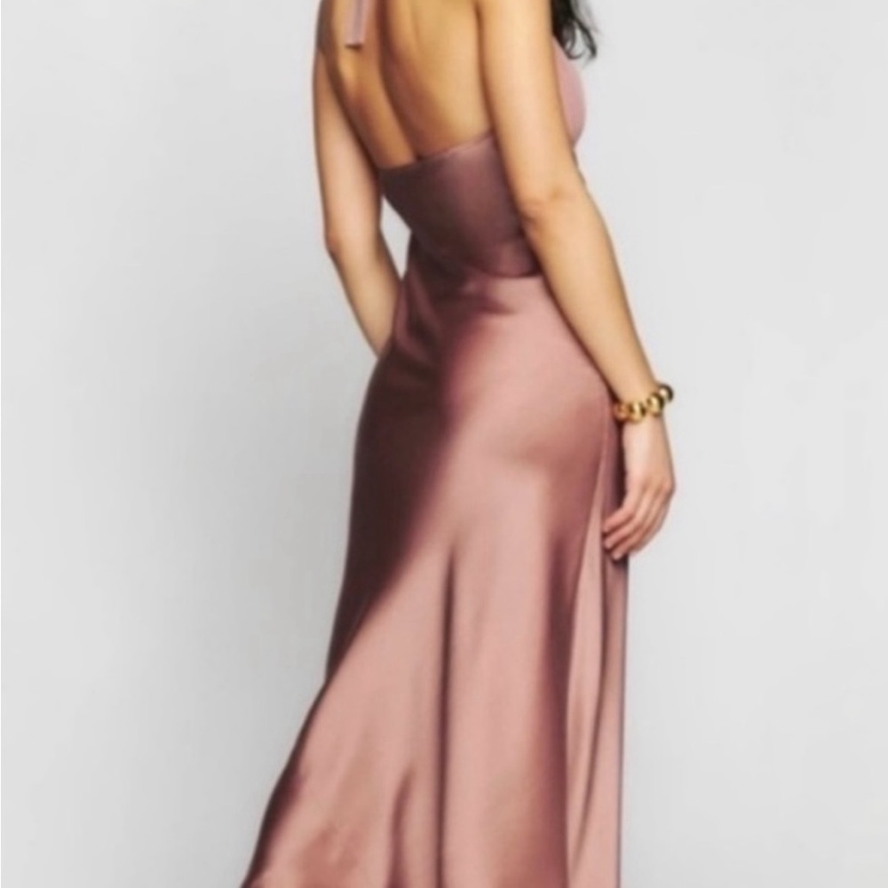 Reformation two tone midi silk halter - Picture 2 of 4